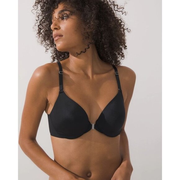 Soma Vanishing Back Full Coverage Front Close T Shirt Bra Womens Size 38C Black - Picture 8 of 8